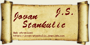 Jovan Stankulić vizit kartica